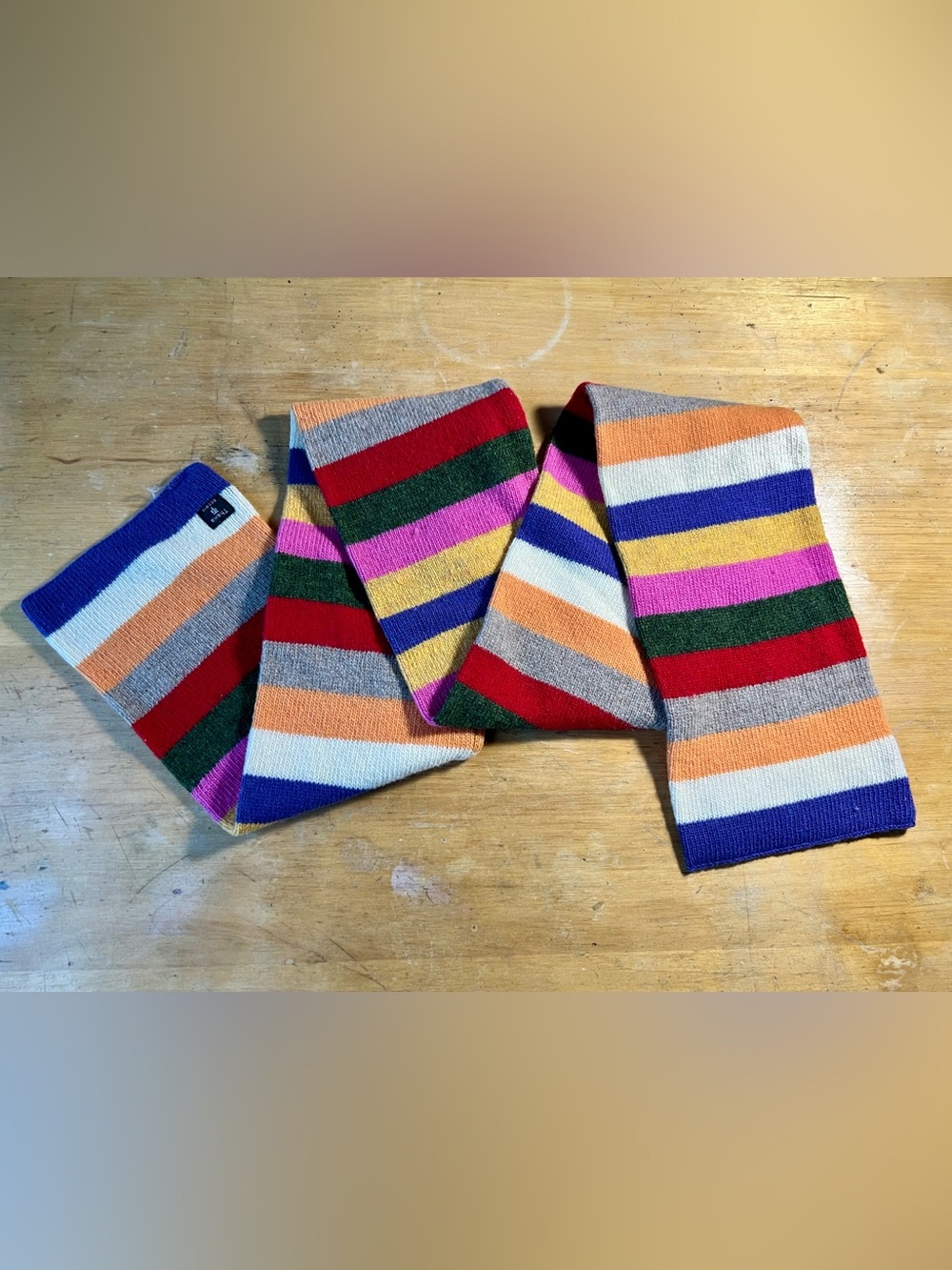 Vintage Theme Access Multi-Color Striped Knit Winter Scarf